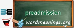 WordMeaning blackboard for preadmission